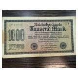 1000 MARK CURRENCY NOTE 1922 1000 MARK CURRENCY NOTE 1922