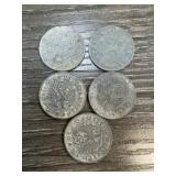 5PC GERMAN 1 PFENNIG NAZI ERA COINS 5PC GERMAN 1 PFENNIG NAZI ERA COINS