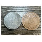2PC NAZI ERA GERMAN PFENNIGS 2PC NAZI ERA GERMAN PFENNIGS