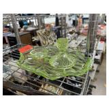 ART DECO URANIUM GLASS DRESSING TABLE VANITY SET ART DECO URANIUM GLASS DRESSING TABLE VANITY SET