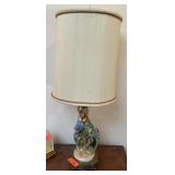 VINTAGE PORCELAIN BIRD THEME LAMP MEISSEN STYLE