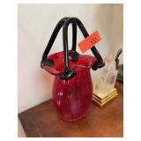 VINTAGE MURANO GLASS BASKET VASE