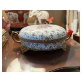 ANTIQUE PORCELAIN CASKET BOX