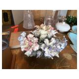 VINTAGE CAPODIMONTE PORCELAIN FLOWERS SET