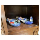 PAIR OF MATCHED POTTERY DUCKS
