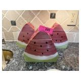 3PC VINTAGE WATERMELON CERAMIC CANISTER SET