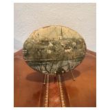 VTG FREDERICKSBURG VA DECOUPAGED POTTERY PIECE