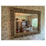 VERY LARGE BEVELED GLASS WALL MIRROR