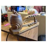 VINTAGE TIKI THEME TOBACCO JAR PIPE STAND