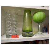 3PC ART GLASS / VASES VOTIVE GOBLET