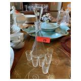 VINTAGE GLASS SCHNAPPS SET