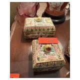 2PC VINTAGE ITALIAN CAPODIMONTE BOXES 1 W CHIP