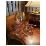 VINTAGE MID CENTURY GLASS COCKTAIL SET / MARTINI