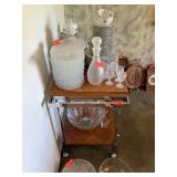 VERY NICE TEA CART CHROME AND WOOD