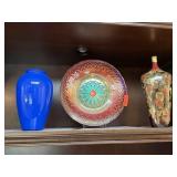 3PC DECOR LOT TURKISH PAINTED GLASS MORE