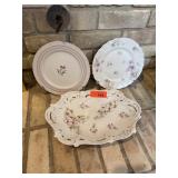 3PC CHINA LOT ANTIQUE LIMOGES & BRUNSWICK GERMANY