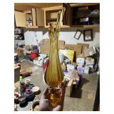 VINTAGE VIKING AMBER MID CENTURY SWUNG VASE