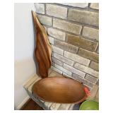 2PC VINTAGE WOOD BOWLS WOODCROFTERY DOUGH BOWL & O