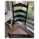 VINTAGE LADDERBACK RUSH BOTTOM CHAIR