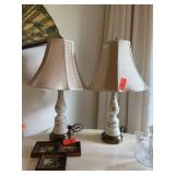 2PC VINTAGE BRISTOL / OPALINE TABLE LAMPS