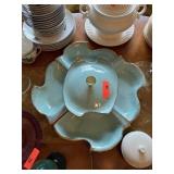 VTG CALIFORNIA POTTERY MID CENTURY SNACK TRAY SET
