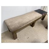 VINTAGE BENCH W SIDE TABLE