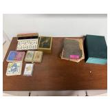 LOT OF MIXED PLAYING CARDS / BOOK ETC