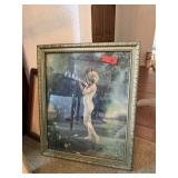 VINTAGE FRAMED LITHO PRINT BERTRAM DORIEN BASABE