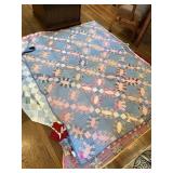 VINTAGE HANDMADE QUILT QUILTED BLANKET NOTE