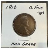 1913 WHEAT PENNY CENT HIGH GRADE