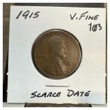 1915 WHEAT PENNY CENT SCARCE DATE