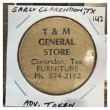 VINTAGE T&M GENERAL STORE TOKEN ADVERTISING