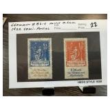 GERMANY B3-4 MINT OG 1922 SEMI POSTAL ISS STAMP