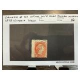 CANADA #37 W 2 JUMBO MARGINS 1878 VICTORIA ISSUE