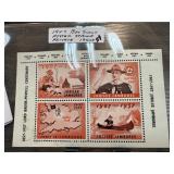 1957 BOY SCOUT POSTAL STAMP BLOCK