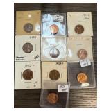 7PC MIXED DATE WHEAT PENNIES CENTS