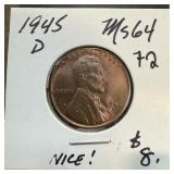 1945-D WHEAT PENNY CENT HIGH GRADE