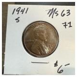 1941-S WHEAT PENNY CENT HIGH GRADE
