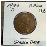 1933-D WHEAT PENNY CENT SCARCE DATE