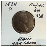1934-D WHEAT PENNY CENT BETTER GRADE