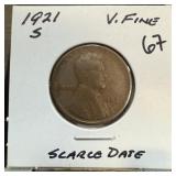1921-S WHEAT PENNY CENT SCARCE DATE