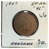 1907 INDIAN HEAD PENNY CENT HIGH GRADE