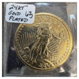 24K GOLD PLATED GAUDENS COPY