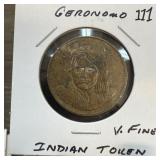 GERONIMO NATIVE AMERICAN TOKEN