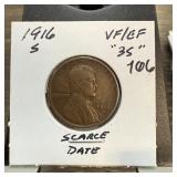 1916-S WHEAT PENNY CENT SCARCE DATE