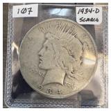 1934-D PEACE SILVER DOLLAR