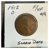 1912-D WHEAT PENNY CENT SCARCE DATE