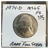 1974-D JEFFERSON NICKEL RARE FULL STEPS