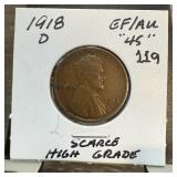 1918-D WHEAT PENNY CENT SCARCE GRADE