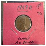 1937-D WHEAT PENNY CENT BETTER GRADE